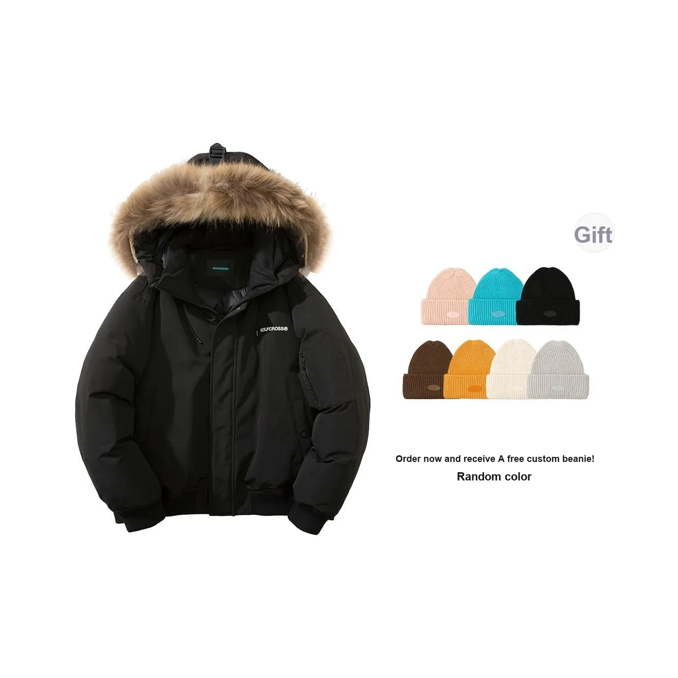 GOLFCROSS Down Jackets Unisex Black