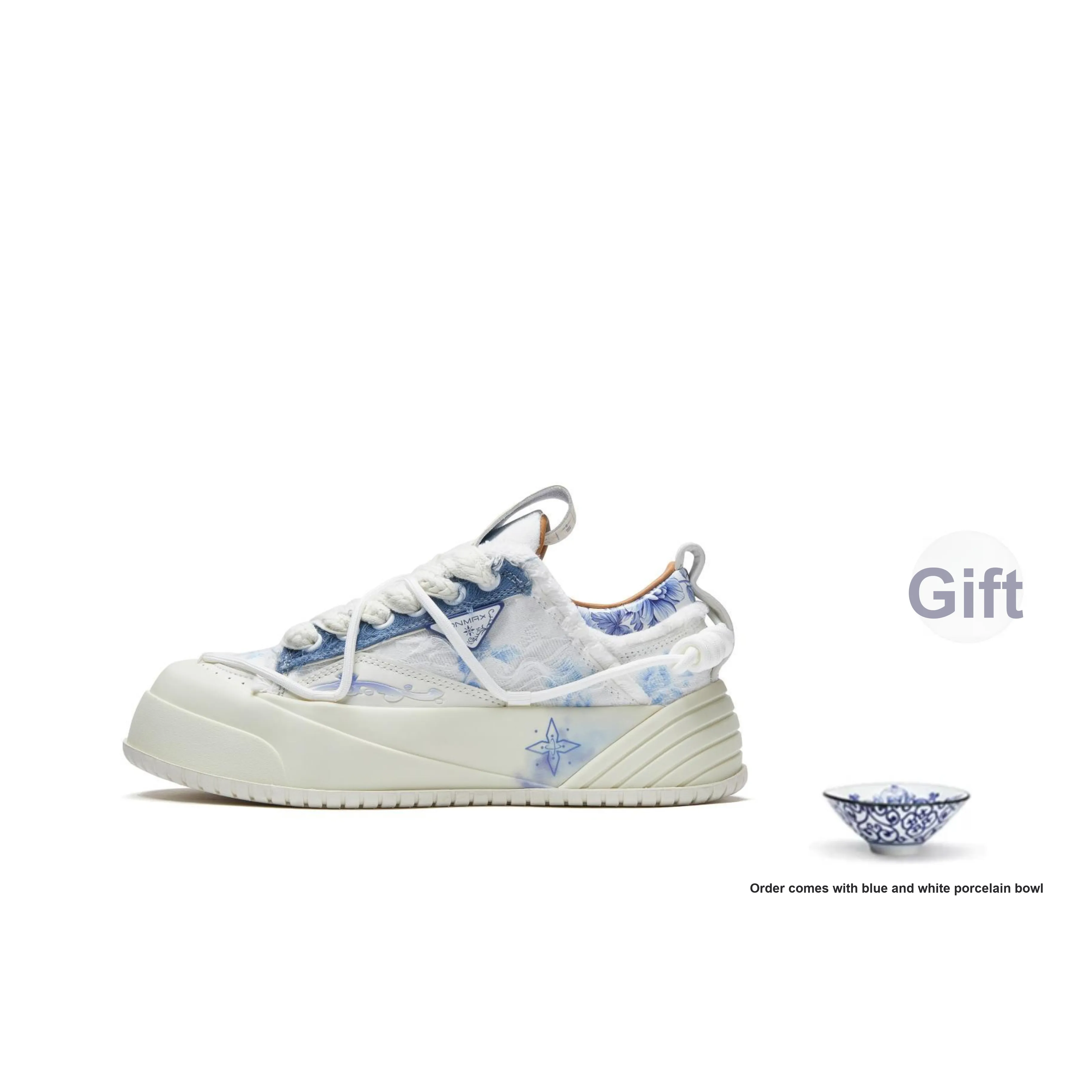 ON MAX Paper Airplane Series Skateboard Shoes Unisex Low-Top Blue/White