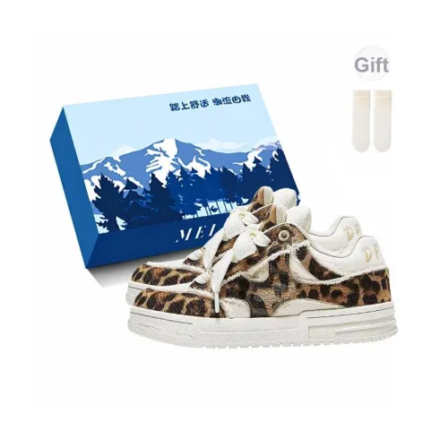 Fawn Miri Slip-Resistant Abrasion-Resistant Low Top Скейтборд Кроссовки Женские с Леопардовым Принтом