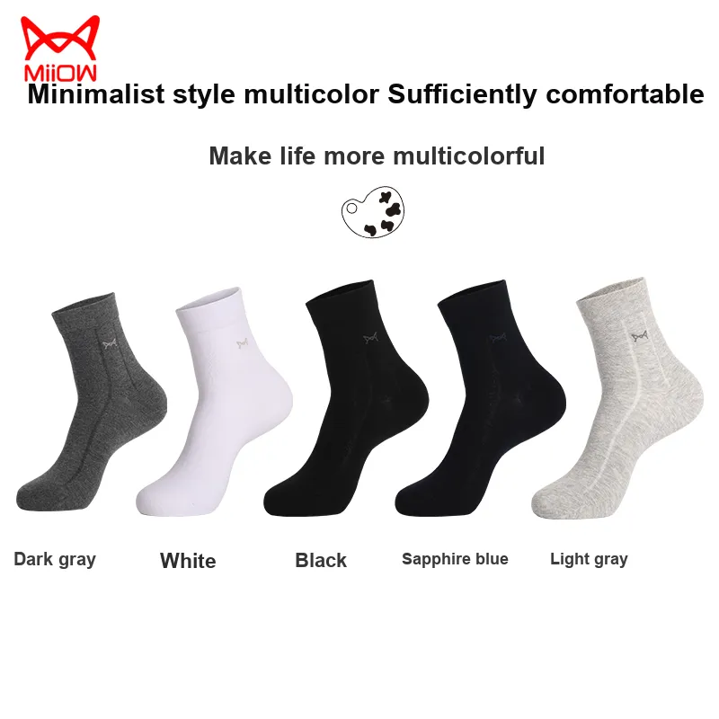 MIIOW Mid Calf Socks Men's 5 Pack-4