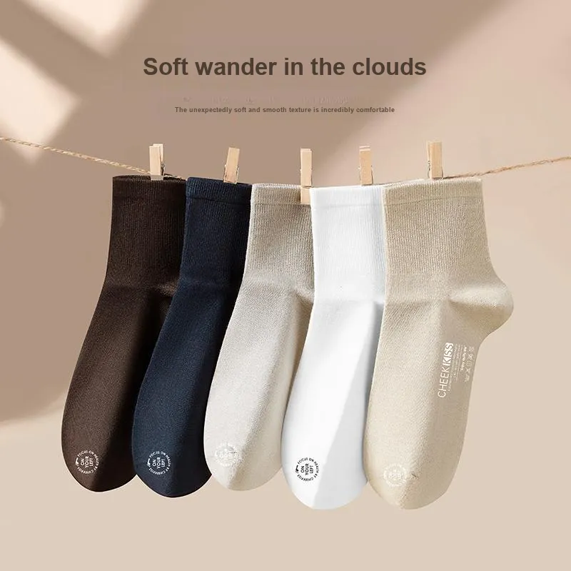 Cheekkiss Mid Calf Socks Men's Box 4 Pack Ecru-11