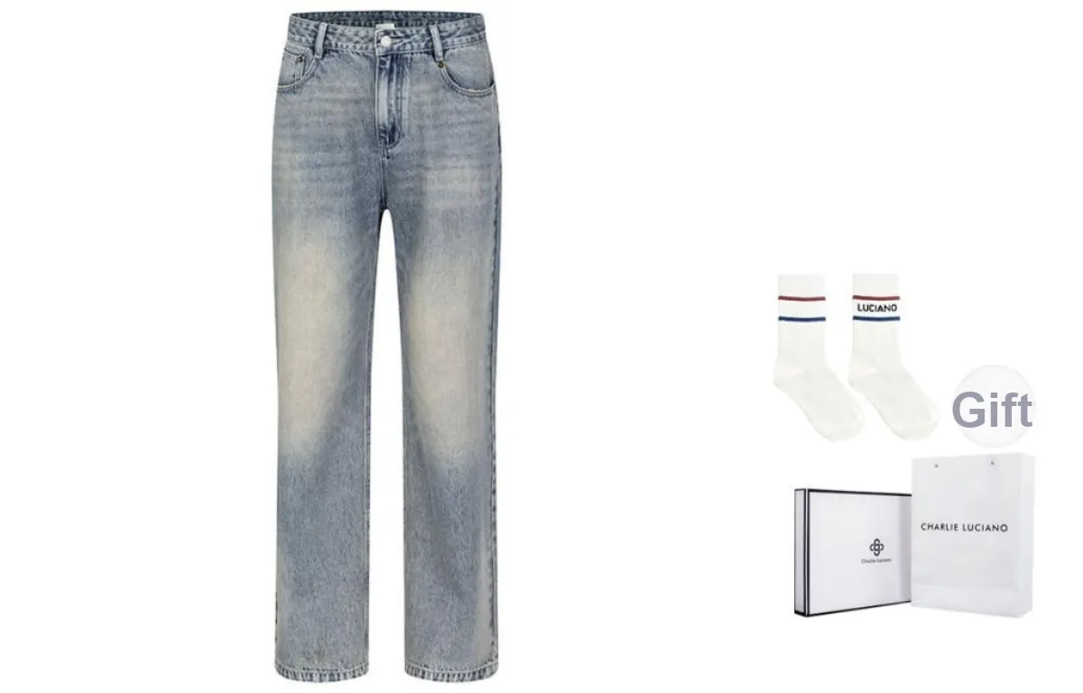 Charlie Luciano Jeans Unisex Blue Box+Socks