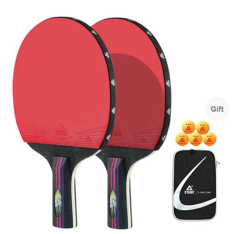 PEAK Ping Pong Paddles Unisex All Wood Black Red Double Beat-7