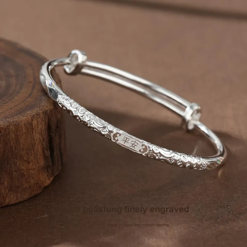 KINGFOCUS 999 Fine Silver Bangles Women's-3