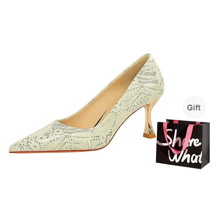 BIGTREE Slim Heel High Heels Women's-2