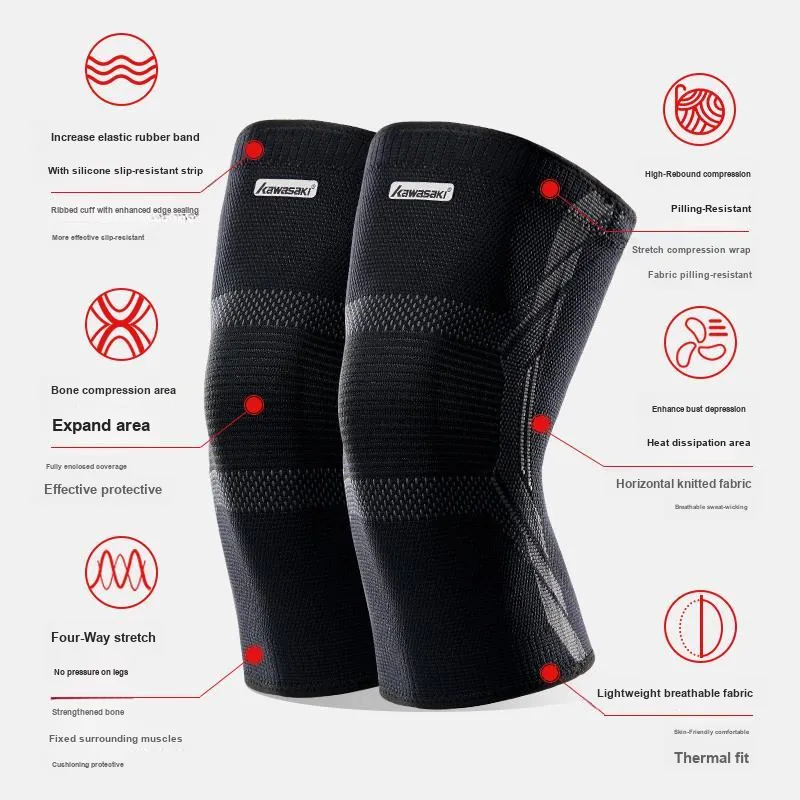 Kawasaki Running, Cycling, Basketball Unisex Elastane, Polyamide, Polyester Knee Pads-15
