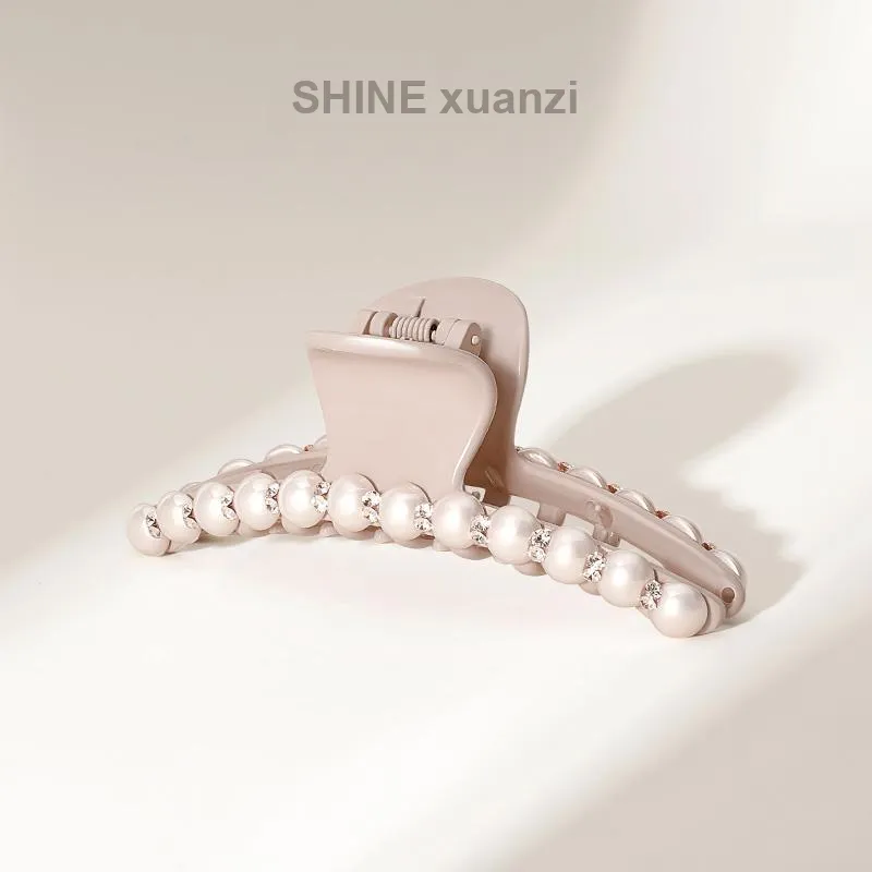 SHINE Pearl Pink Collection Acrylic, Crystal, Shell Pearl Hair Clips Women's-1