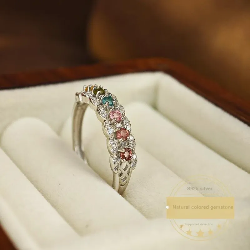 Andaozi Natural Tourmaline Rings Women's-2