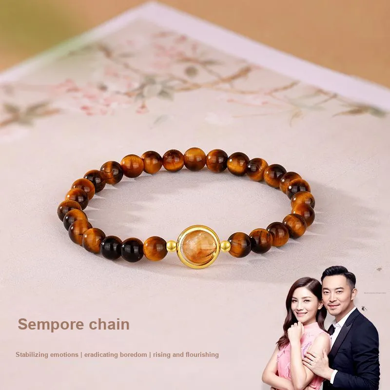 JINLIUFUJIXIANG Natural Tiger's Eye Stone Bracelets Unisex-1