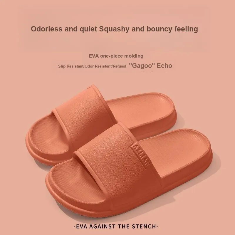 Foot Recreation Home Four Seasons All Indoor Bathroom Slip Resistant Couple Soft Sole Minimalist Style Slippers Unisex-8