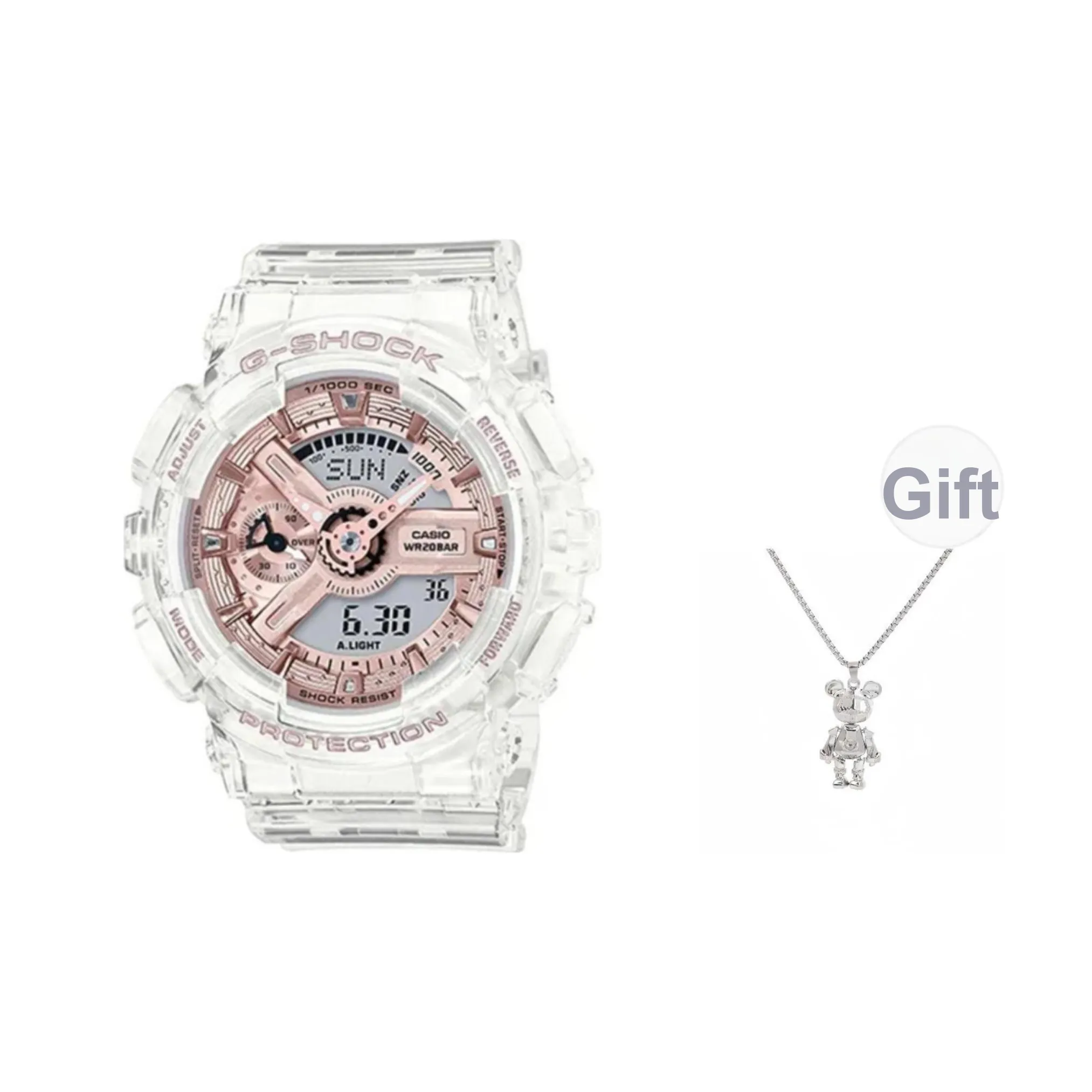 Г Shock Кварцевый Механизм Часы Унисекс Розовый Циферблат