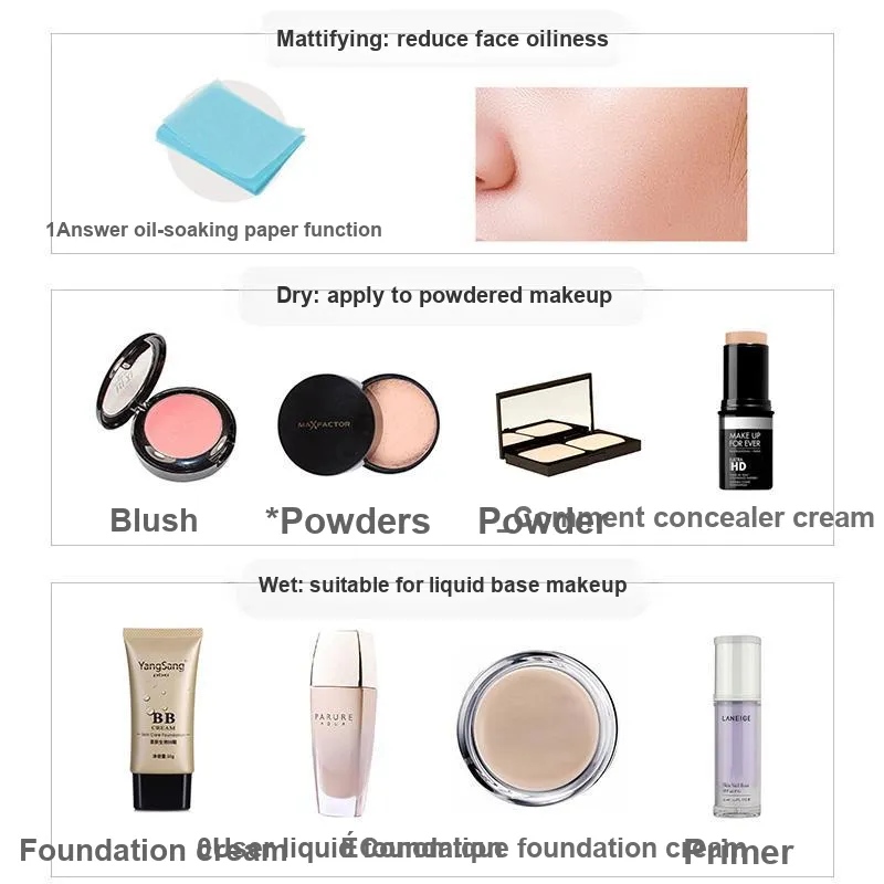 JINGLINGLONG Mushroom Powder Puff For Liquid Foundation Easy To Apply No Need For Powder 2 Pcs-4