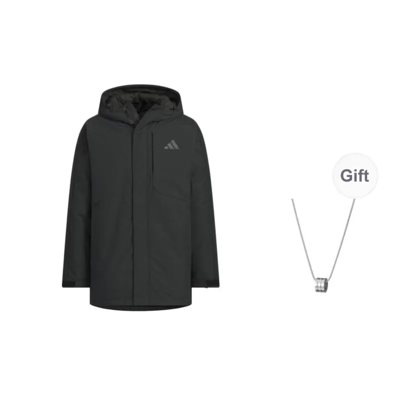 Adidas Down Jacket Unisex Black Comes With Necklace-0