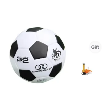 THREEHUAN Size 5 Soccer PVC Seamless Thermal bonding Unisex Black White