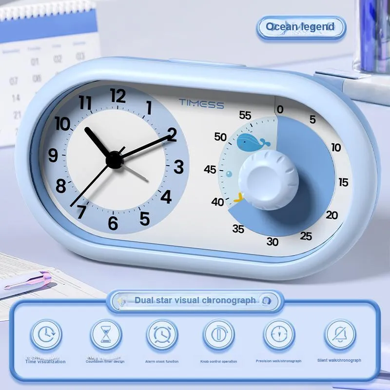 TIMESS Silent Movement Plastic Alarm Clock Unisex White-1