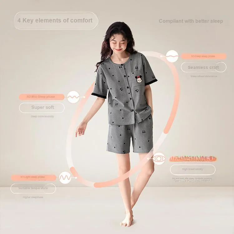 JINGYUN x Disney Pajama Set Women's Starlight Gray-3