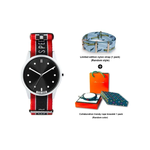 HYPERGRAND Watch Кварцевый механизм Нейлоновый ремешок Черный циферблат Унисекс NW01WARR