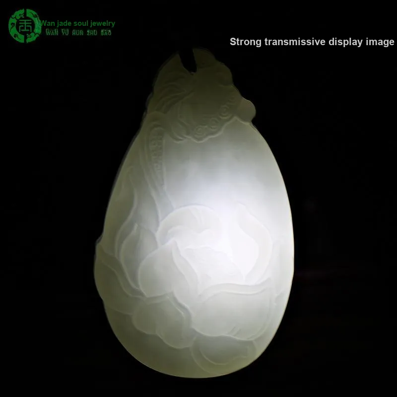 WANYUHUN Hetian Jade Pendants White Jade Unisex-5