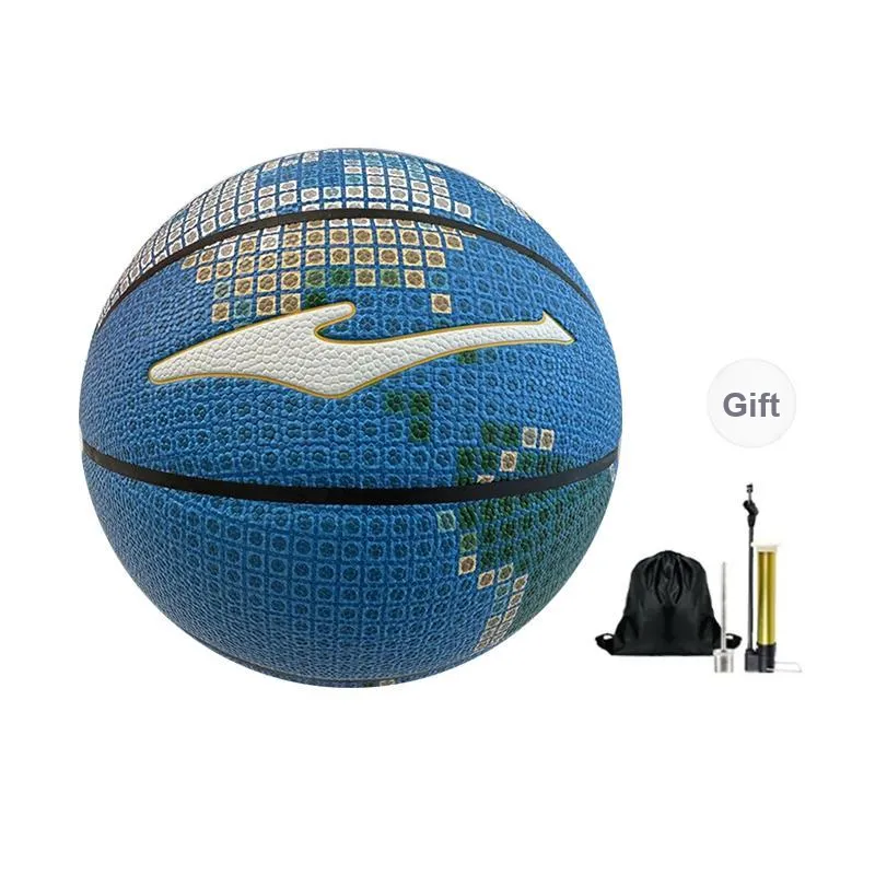 Erke PU Basketball Blue White Size 7 Ball Training-2