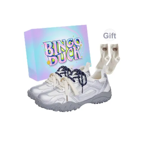 BINGO DUCK Дышащие Кроссовки с Низким Верхом и Толстой Подошвой для Увеличения Высоты Женские