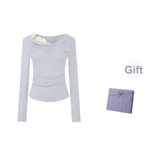 DITB Синий Mock Двухкомпонентный Топ Средний Высокий Уровень Сжатия Женский Трикотаж