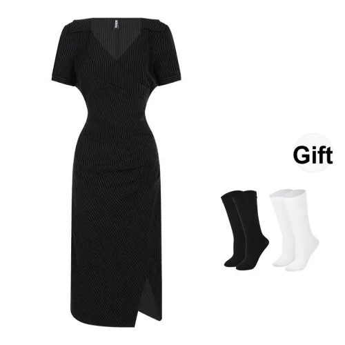 BSEVENI Короткое платье с короткими рукавами женское