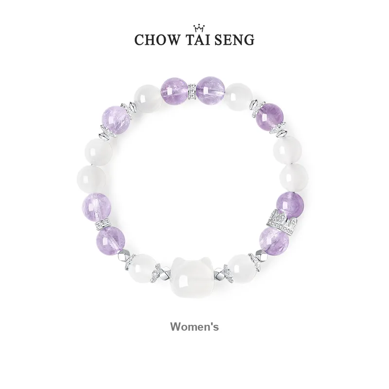 CHOW TAI SENG Campus Love Series Chalcedony Bracelets Unisex-1
