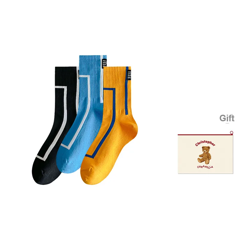 Caramella Mid Calf Socks Men's Shopping Bag Combo Set-15