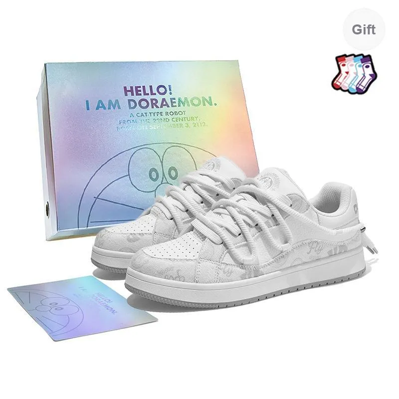 DoraemonA Box Limited Edition Puffy Shoes Low-Top Skateboard Shoes Unisex-25