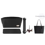 City33[Three-Piece Set Charcoal Black]Open Top Liner+Bottom Pad+Shoulder Pads (Includes Dachshund Charm)