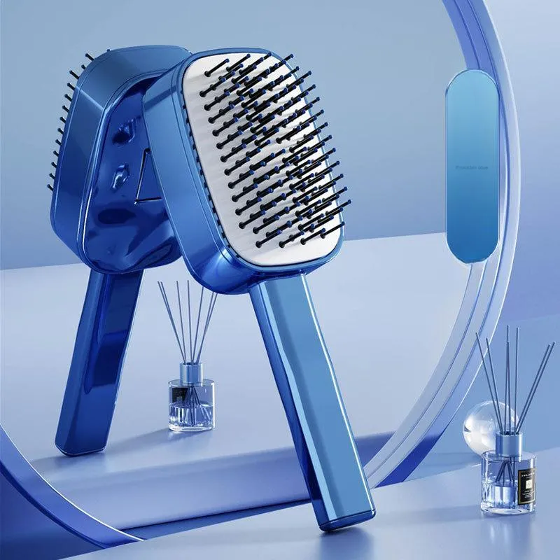 Love Of Wormwood Push Button Cleaning Design Massage Comb Home Use Comb-2