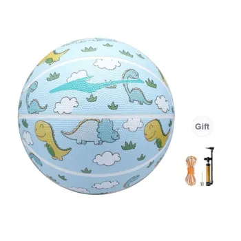 Erke Rubber Kids' Basketball Blue Dinosaur Print Size 5 Ball Training
