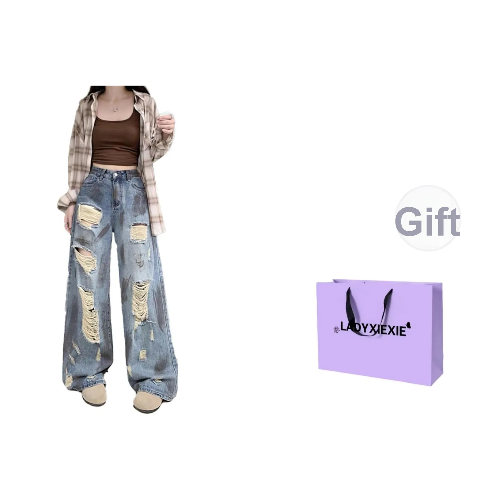 LADYXIEXIE Blue Women's Jeans LADYXIEXIE Синий Женские Джинсы