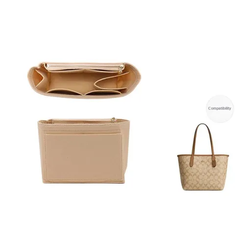 Ingenuity Handmade Felt Artificial Leather Interior Pocket Storage Accessories Bag Strap Women's Beige/Brown