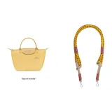 Cognac Silver-Tone Buckle-Braided String Shoulder Strap (78cm)