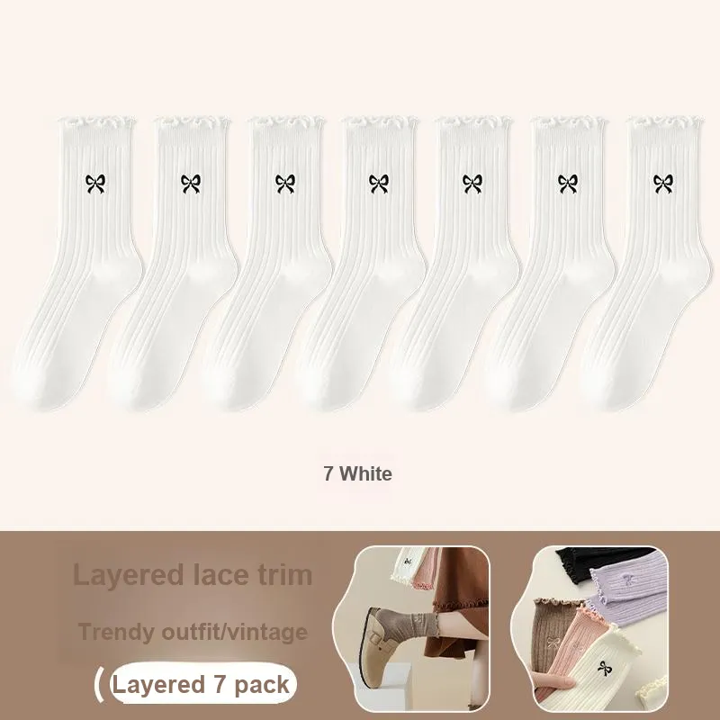 Lan Miao Mid-Calf Socks Women's 7 Pack-20