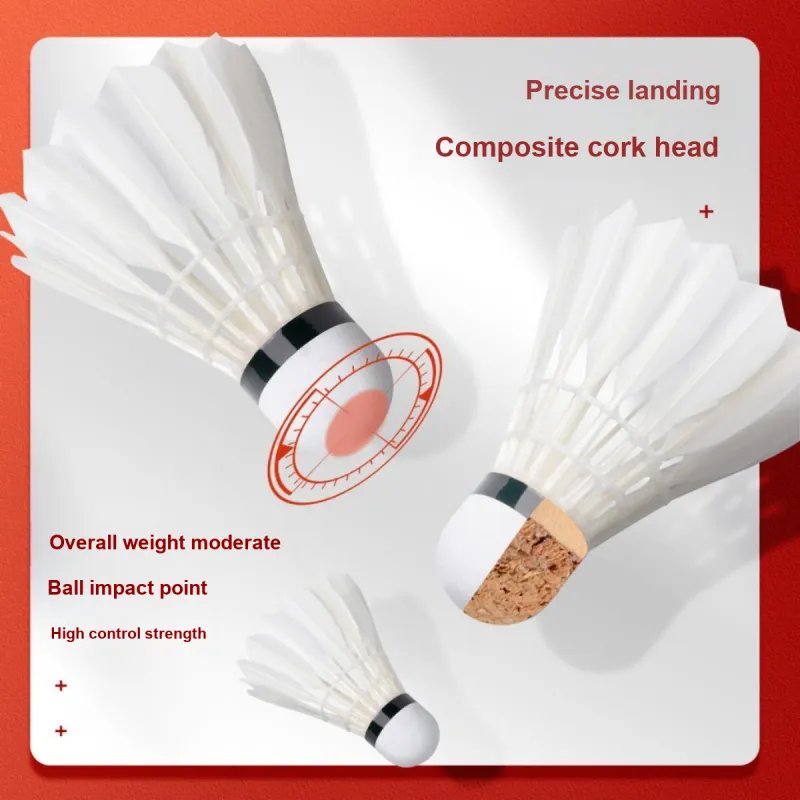 LiNing G100 Goose Feather Shuttlecock 12 Pack Goose Feather Middle Board Duck Feather Outdoor, Indoor Shuttlecocks-2