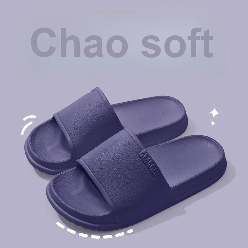 Foot Recreation Home Four Seasons All Indoor Bathroom Slip Resistant Couple Soft Sole Minimalist Style Slippers Unisex-27