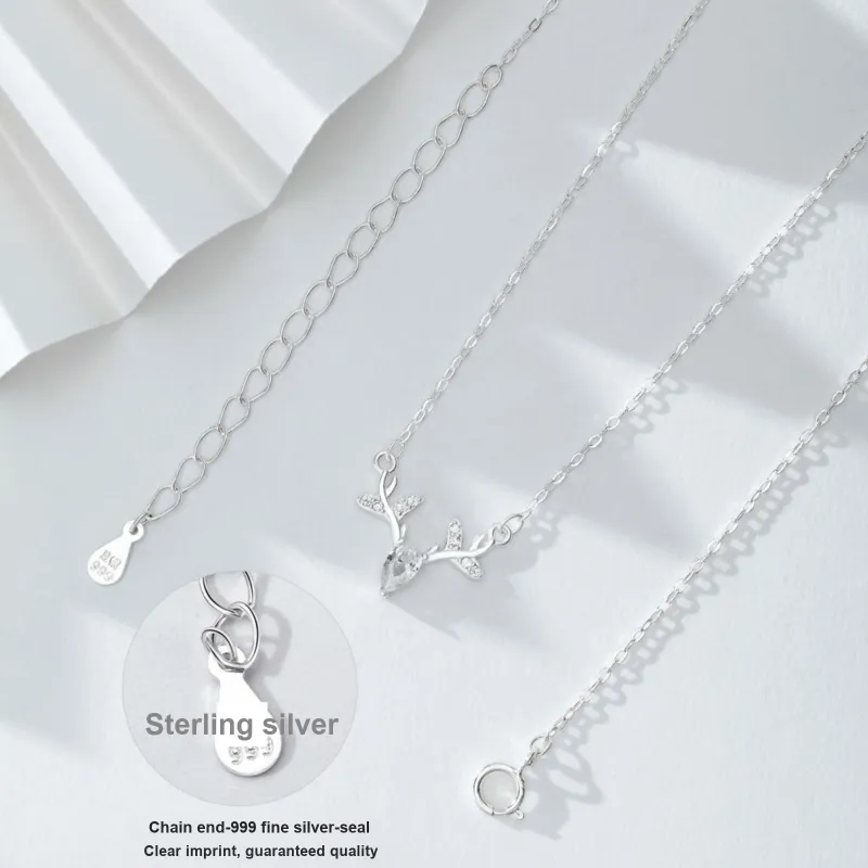 MISS WEI 999 Fine Silver Necklaces Women's-4