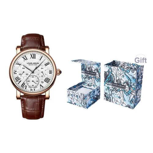 LOUIE JUELEN Кварцевый механизм Мужские часы 40 мм Белый
