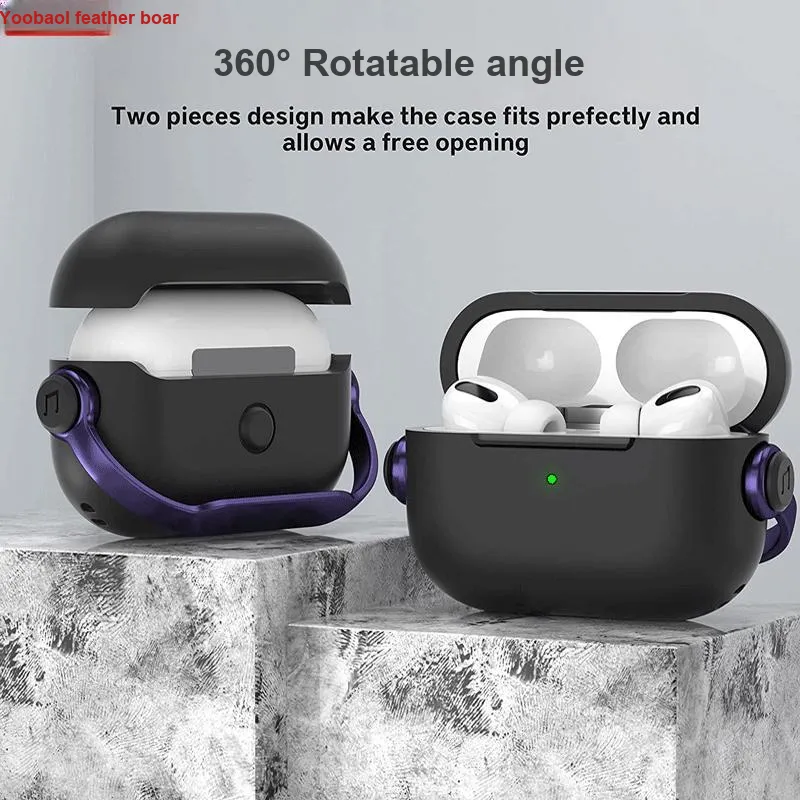 Yoobao Compatibility AirPods Full Collection TPU Lock Stand Design Fully Enclosed Impact Resistant Headphone Cases-3