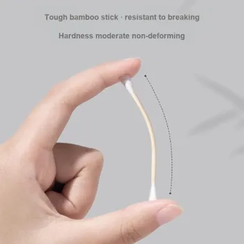 JIANMEICHUANGYAN Dual Head Wooden Stick/Rod Cotton Swab Portable 100 Pieces Per Bag