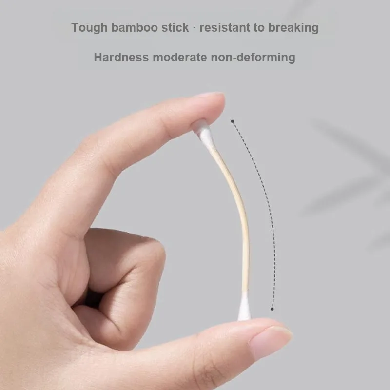 JIANMEICHUANGYAN Dual Head Wooden Stick/Rod Cotton Swab Portable 100 Pieces Per Bag-0