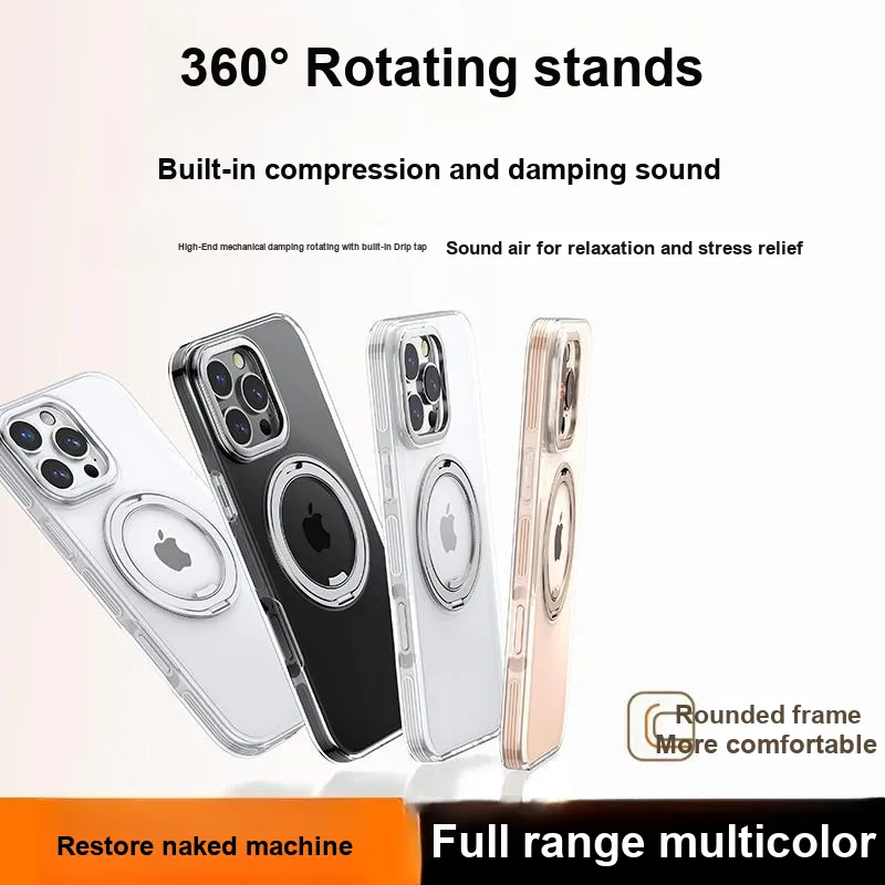 MOWEITU 360 Degree Rotating Stand Phone Cases Compatibility IPhone13ProMax/14/15 Solid Color-7