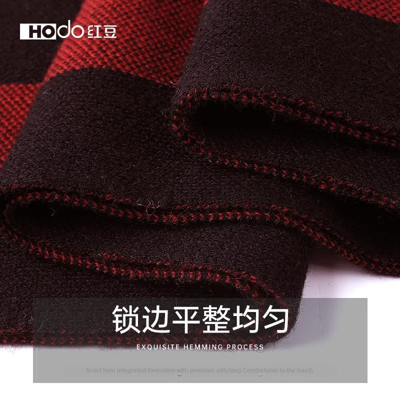 Red Bean Wool Knit Scarves Men's-14