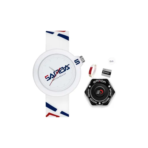 Sanda Кварцевый механизм силиконовый ремешок унисекс белый циферблат