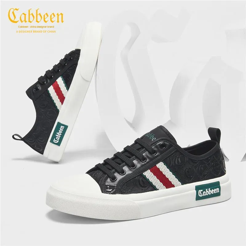 Cabbeen Breathable Low Top Skateboard Shoes Men's White Street Design Feel, Romantic Love Confession-13
