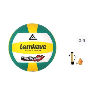 LENWAVE PU Size 5 Volleyball Unisex Yellow Green
