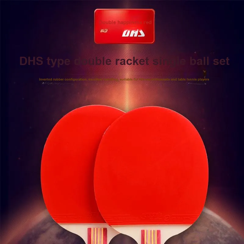 DHS Ping Pong Paddles Unisex Red-1