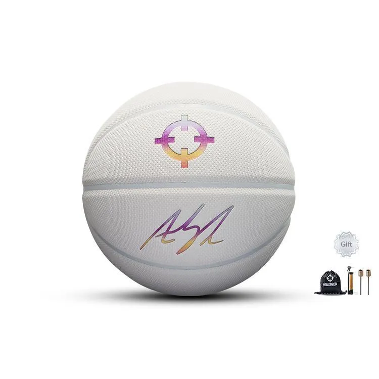 RIGORER PU Basketball White Multicolor Size 7 Training Unisex-0